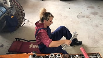 Blonde Wife With Big Tits Gets Sucks Dick In The Garage