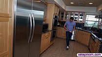 Big Tits MILF And Teen Bitch Threesome In The Kitchen