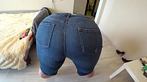 Thick Lesbian With Big Ass In Tight Jeans Loves When A Girlfriend Fucks Her Hairy Pussy.